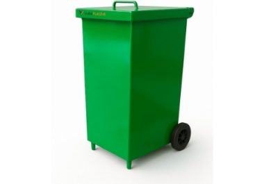 240 Lt Metal Çöp Konteyneri Fırın Boyalı / MÇK-240-B